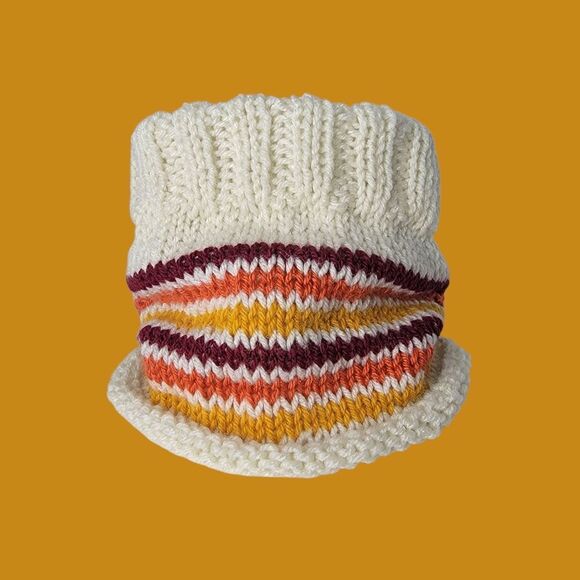 🍁 Gold Orange Burgandy & Cream Crochet Knit Handmade Neck Warmer Gaiter - Picture 11 of 11
